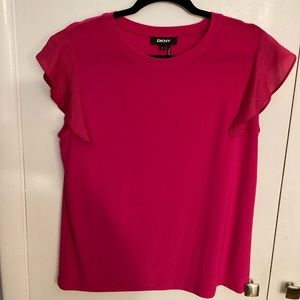 DKNY hot pink blouse size M